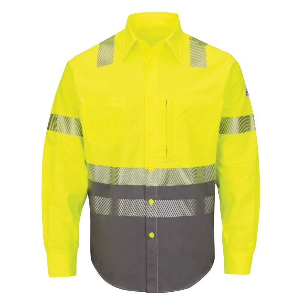 Men's Hi-Visibility Color Block Uniform Shirt - EXCEL FR® ComforTouch® - 7 oz. Thumbnail
